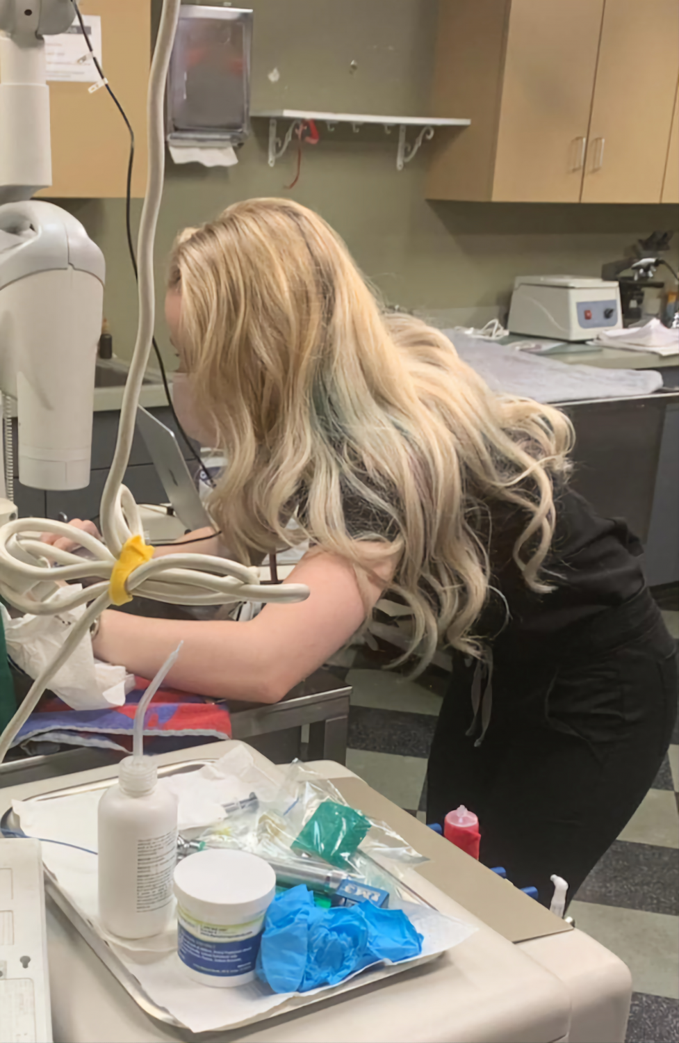 Technician performing dental work